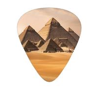 3 púas de guitarra con impresión de pirámides de Egipto de diferentes grosores para bajo, ukelele y guitarras acústicas