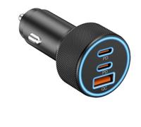3 Puertos Cargador Coche USB C, 67W Carga Rápida USB-C & USB-A PD/QC, Car Charger Tipo C, 12V/24V Adaptador Móvil para iPhone 17/16/15 Pro MAX Air, Samsung Galaxy S25/24, Xiaomi, MacBook, iPad, Pixel