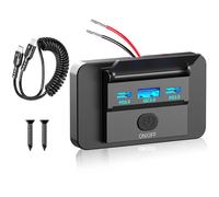 3 Puertos Toma USB para Cargador de Coche: Dual PD3.0 y QC3.0 de Panel de Enchufes USB Carga Adaptador con Interruptor y Cable Tipo C para 12V/24V Autocaravanas,Coches,Camiones,Barcos y Carros de Golf