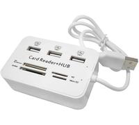 3 puertos USB HUB 2.0 Splitter Combo Lector de tarjetas 7 en 1 Portable Support TF SD M2 SDHC Card Read Write