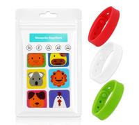 3 Pulseras Ajustables y 72 Pegatinas de Animales, Pulsera Antimosquitos, Parche Repelente de Mosquitos, Natural Aceites Esenciales, Ajuste Para Camping Senderismo Interiores Y Exteriores Impermeable