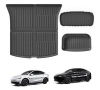 [3 PZS] GAFAT Nuevo Tesla Model Y Standard 2026 2027 Juniper Alfombrilla para Maletero Delantera y Trasera, TPE Todo Tipo de Clima, Model Y Standard Accesorios, Borde Alto 3D OEM Original, Plegable
