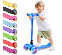 3-RAD-Roller für Kinder - Stand & Cruise Kinder/Kleinkind-Spielzeug-Klapp-Kick-Roller mit/einstellbarer Höhe, rutschfestem Deck, blinkenden Radlichtern, für Jungen/Mädchen zwischen 2 und 12 Jahren