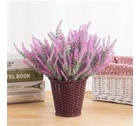 3 ramos de flores artificiales de lavanda artificiales, resistentes a los rayos UV, ramas de color verde sintético para manualidades, decoración del día de la madre, boda, hogar, jardín, patio