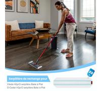 3 recambios para Vileda/O-Cedar para escoba plana H2PrO, mopa duradera para todos los suelos duros, elimina fácilmente las manchas difíciles