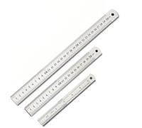 3 reglas de acero inoxidable, juego de reglas de acero de metal, 15/20/30 cm, escala de doble cara, métrica e imperial, resistente y flexible, herramienta de medición para ingeniería, escuela, oficina