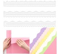 3 reglas de desgarro, regla de papel acrílico, regla de borde de cubierta, regla de bordes irregulares, regla para cortar papel a línea ondulada dentada, escuela, oficina, arquitecto, medición,