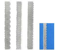 3 reglas de metal con borde irregular, regla de medición de acero al carbono, para uso en escuelas, oficinas y para la fabricación de troqueles en el sector del bricolaje