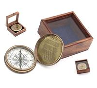 3 "Robert Frost poema brújula con funda de piel hecha a mano