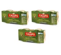 3 rodajas de atún Callipo Tranci di Tonno en aceite de oliva virgen extra orgánico (2 x 80 g)