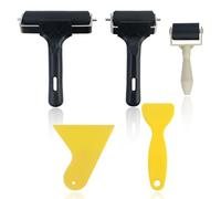 3 rodillos de goma, rodillo de goma, impresión de linóleo con 2 rascadores amarillos, para manualidades, estampación, impresión, bloque de tinta (3,5 cm, 6 cm, 10 cm)