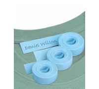 3 Rollos cinta de tela azul termoadhesiva para marcar ropa 1 cm. Etiqueta escribible con bolígrafo o rotulador. Uso escolar y doméstico. Sin bolígrafo