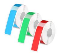 3 Rollos Cinta para Hacer Etiquetas para Phomemo D30, 12x40mm Cinta de Etiquetas Autoadhesiva Pegatinas de Papel Térmico Rollo Etiquetas Térmicas para Oficina Hogar Escuela (Rojo, Verde, Azul)