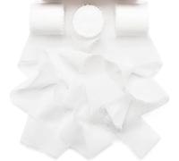 3 Rollos Cinta Regalo, 4cm x 5m Cintas de Adorno de Costura, Cinta Decorativa de Gasa, Cinta de Regalo Beige para Bodas, Invitaciones, Arreglos Florales y Manualidades (Blanco)