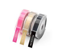 3 rollos compatibles con Dymo 3D cinta de plástico en relieve S0898130 9 mmx3 m, color blanco sobre negro/dorado/rosa fluorescente autoadhesivo para Dymo Omega S0717930/Omega Junior Motex E-101 E-202