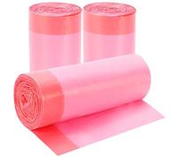 3 rollos de bolsas de basura pequeñas, 15 litros de cuerda pequeñas bolsas de basura que caen en la cocina, el baño, el dormitorio, las casas, la oficina. 60 piezas (rosa)