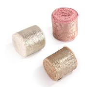 3 Rollos de Cinta de Gasa, 3,8 cm x 13,716 m Cinta de Gasa Hecha a Mano Cinta Brillante Cinta de Organza para Ramo de Novia Envoltura de Regalo Decoración de Boda (3 Colores)