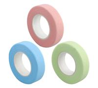 3 rollos de cinta de pestañas, cinta de extensión de pestañas, cinta micropore eyeliner, cinta micropore maquillaje, azul, rosa, verde, para extensiones de pestañas, aislamiento de microporos