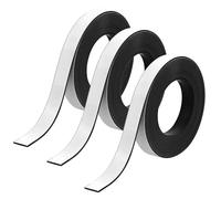 3 rollos de cinta magnética, cinta magnetica adhesiva, cinta imantada adhesiva, 15 mm x 2 m, banda magnética autoadhesiva, sin agujeros, para ventanas, puertas, cortinas, paredes (negro)