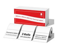 3 Rollos de etiquetas Phomemo M110, 40x30 mm Etiquetas autoadhesivas para impresoras de etiquetas Phomemo M110/M200/M120/M220, etiquetas adhesivas Etiquetas térmicas Etiquetas multiuso imprimibles