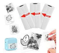 3 rollos de mini papel adhesivo térmico para impresora adhesiva Phomemo M02/T02, papel de impresora térmica con 57 x 25 mm, mini papel adhesivo para impresora térmica para fotos, diarios, notas, notas