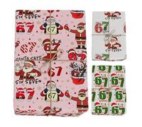 3 rollos de papel de regalo de Navidad vintage, 70 x 50 cm, papel de Navidad con impresión de Santa Claus y carta 67, elegante papel de regalo de Navidad grande, rollo de papel para envolver Navidad