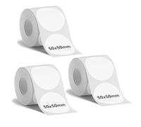 3 rollos de papel de transferencia térmica transparente, 50 x 50 mm, 140 etiquetas/rollo, 3 rollos