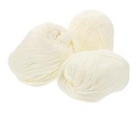 3 Rollos Hilo de Crochet de Algodón y Albúmina Blanco | Suave al Tacto y Flexible, para Proyectos Domésticos, Juguetes y Piezas Brillo Fino