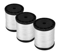 3 Rollos Línea de Cuerda de Constructores de Nailon Blanco | Tres Rollos, Resistencia Abrasión y Gran Tensión, Precisión en Albañilería, Flexible para Exteriores