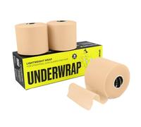 3 Rollos SPORTTAPE Underwrap Beige 7 cm x 27 m - Espuma Pre-Vendaje No Adhesiva Hipoalergénica - Protección de la Piel y Sujeción de Espinilleras