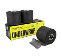 3 Rollos SPORTTAPE Underwrap Negra 7 cm x 27 m - Espuma Pre-Vendaje No Adhesiva Hipoalergénica - Protección de la Piel y Sujeción de Espinilleras