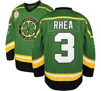 3 Ross The Boss Rhea ST John's Shamrocks Camiseta de Hockey con Parche EMHL Blanco-Verde, Verde, L