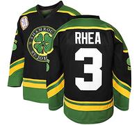 3 Ross The Boss Rhea ST John's Shamrocks - Jersey de Hockey con Parche EMHL, Color Blanco y Verde - Negro - Large