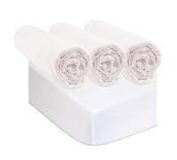 3 sábanas bajeras de 70 x 160 cm, Color Blanco + 2 Protectores