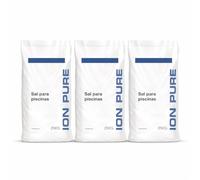 3 Sacos Sal para Piscinas 25 kg - Sal Piscina Cloracion Salina Ion Pure- Agua Clara en Piscinas, SPA y Jacuzzis