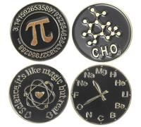 3 Series Alfileres De Símbolos Matemáticas De Broches Estéticos Para Sombreros Accesorios Para Hombres Y Mujeres 4 Piezas X 3