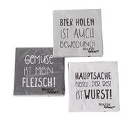 3 servilletas de papel Grilla, 20 piezas, 33 x 33 cm, gris claro, negro, blanco