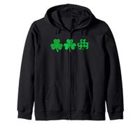 3 Shamrocks Happy St. Patrick's Day Wear Verde Sudadera con Capucha
