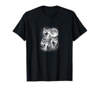 3 Shiba Inu 90´s Blanco y Negro Aullando a la Luna Camiseta