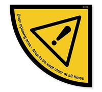 3 Signs Marcadores de seguridad para puerta con zona de columpio - 762 x 762 mm - antideslizante para oficina