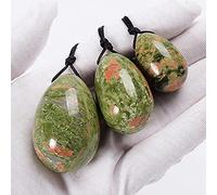 3 Sizes Yoni Eggs Natural Unakite Stone Viginal Muscle Tightening Yoga Massage Ball Care Kegel Exerciser,1 Perforado Medio