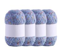 3 Skeins Soft Mohair Yarn, Cashmere Hand Crochet Yarn, Silk Wool Blend Yarns for Crochet & Knitting (#C)