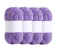 3 Skeins Soft Mohair Yarn, Cashmere Hand Crochet Yarn, Silk Wool Blend Yarns for Crochet & Knitting (#J)