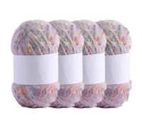 3 Skeins Soft Mohair Yarn, Cashmere Hand Crochet Yarn, Silk Wool Blend Yarns for Crochet & Knitting (#L)