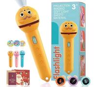 3 Slide Films Projection Torch Light Toy - 24/48/96 Random Patterns, Reusable Torch Projector Flashlight for Kids, Early Education Children Projector Toys, for Bedroom/Ceiling/Wall/Tent (C1)