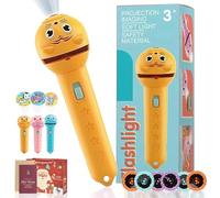 3 Slide Films Projection Torch Light Toy - 24/48/96 Random Patterns, Reusable Torch Projector Flashlight for Kids, Early Education Children Projector Toys, for Bedroom/Ceiling/Wall/Tent (B2)