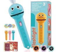 3 Slide Films Projection Torch Light Toy - 24/48/96 Random Patterns, Reusable Torch Projector Flashlight for Kids, Early Education Children Projector Toys, for Bedroom/Ceiling/Wall/Tent (A1)