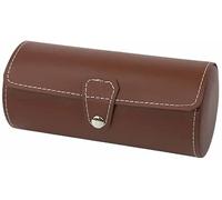 3 Slots Watch Roll Travel Case Chic Portable Vintage Leather Display Watch Storage Box with Slid In out Watch Organizers(C)