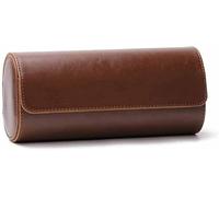 3 Slots Watch Roll Travel Case Chic Portable Vintage Leather Display Watch Storage Box with Slid In out Watch Organizers(B)