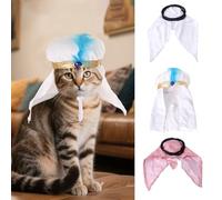 3 sombreros árabes para perro, divertido disfraz de gato árabe para Halloween, cosplay, bufanda de cabeza de estilo saudí, lavable, juego de rol, disfraz para fiesta de Halloween, festival, disfraz